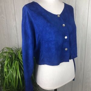NWOT Vintage Handmade button front long sleeve crop top boho new old stock